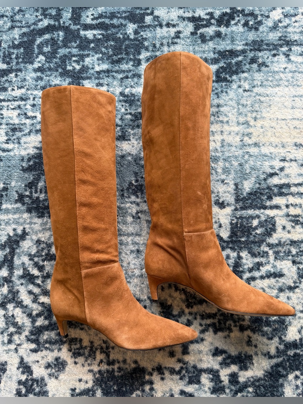 Everlane Tan Suede Knee-High Heeled Boots